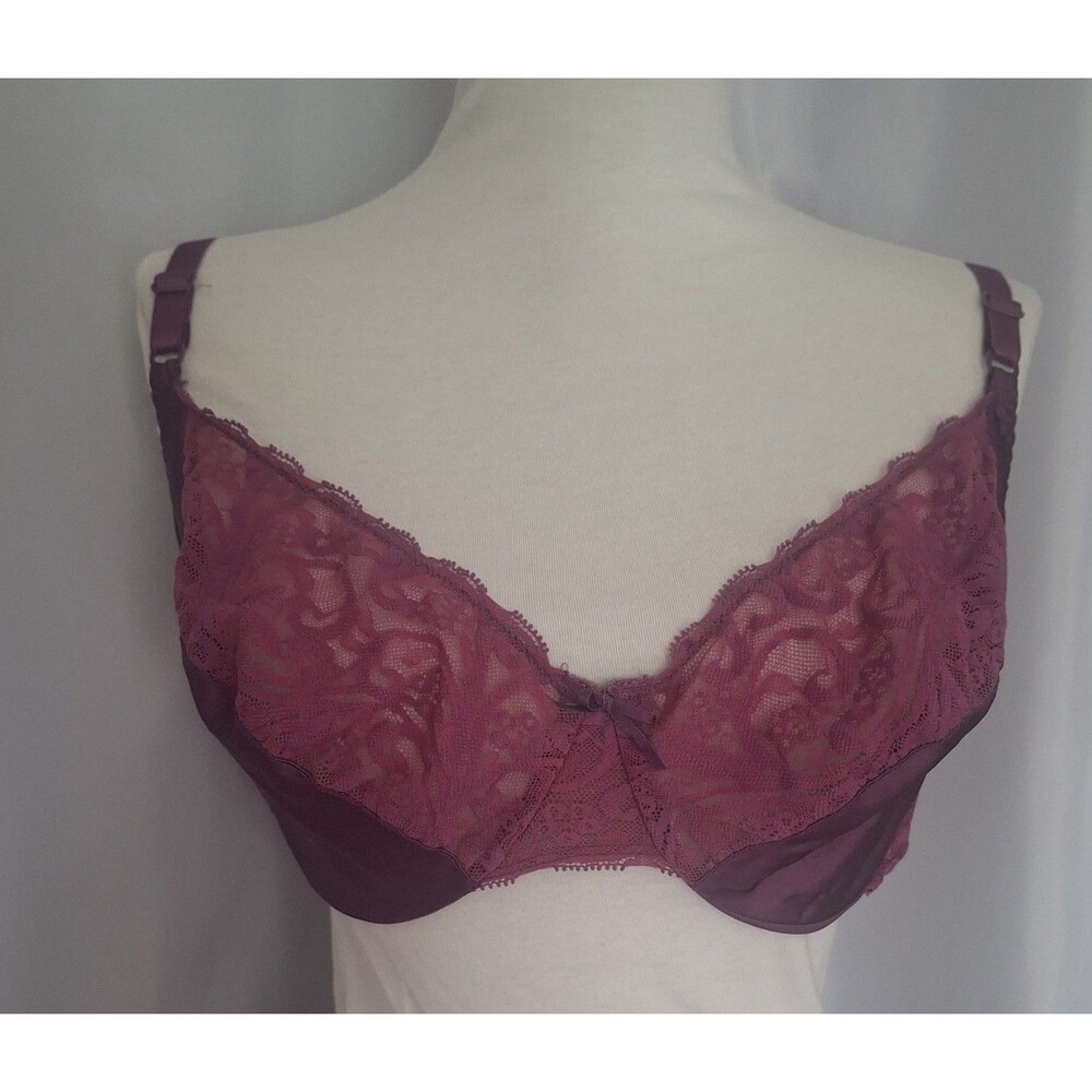 Vtg 80s 90s Bra Bralette Purple Lace Maidenform Private Affair Size 38D